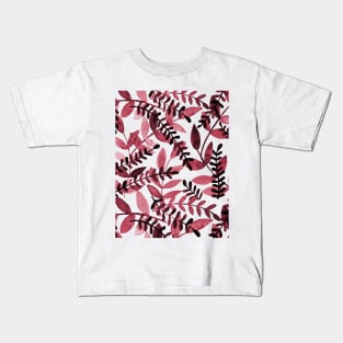 Watercolor branches - wine red Kids T-Shirt